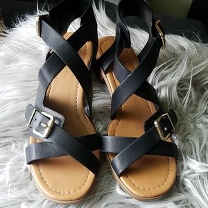 Black strappy sandals